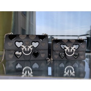 pinko leather heart-shaped decorative mini bird bag swallow bag 1P21UNY6M9