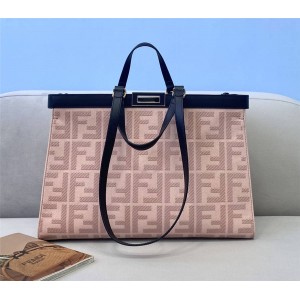 FENDI pink PEEKABOO X-TOTE canvas shopping bag 8BH374