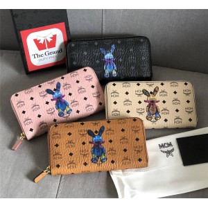 mcm rabbit print Visetos Original zipper wallet