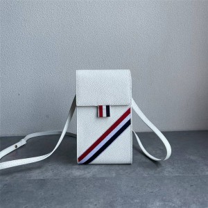 THOM BROWNE TB new calfskin striped phone bag