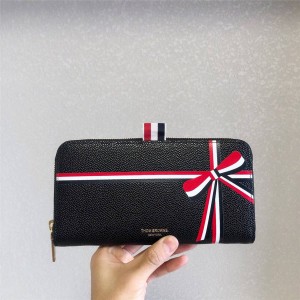 THOM BROWNE TB Caviar Bow Long Zip Wallet