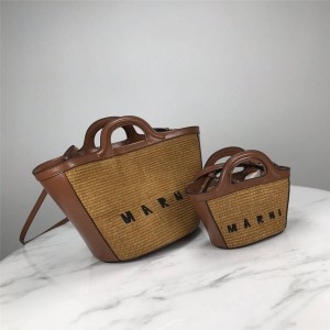 Marni TROPICALIA SUMMER brown leather handbag