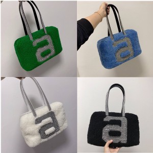 Alexander Wang lamb fur letter handbag