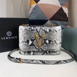 Versace official website new snakeskin leather VIRTUS shoulder bag