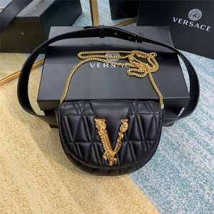 Versace handbags new leather VIRTUS quilted belt bag DNATR4