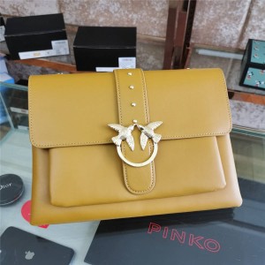 PINKO New Leather Soft Large Love Handbag Chain Bag