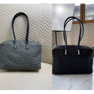 Alexander Wang woven handle ostrich leather handbag travel bag