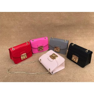 Furla new crocodile pattern METROPOLIS small square bag chain bag