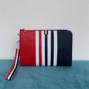 THOM BROWNE official website new colorblock striped webbing clutch