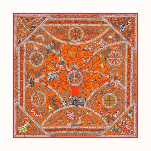 Hermes women's new style people's silk 140 cm Shawl Scarf