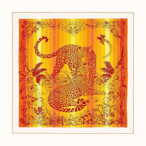 Hermes new rainbow version of the jungle love 90 cm square scarf