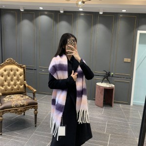 acne studio new color-blocking wool and mohair blend striped scarf