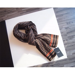 FENDI new ladies FF classic pattern wool and cashmere blended scarf FXT259