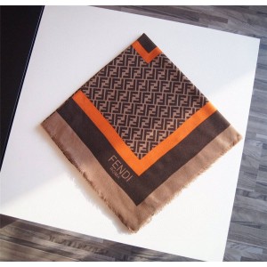 FENDI official website silk and cashmere FF pattern thin scarf