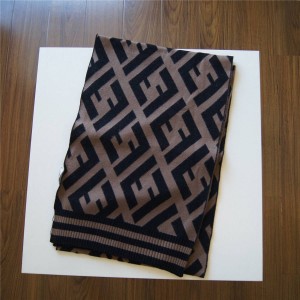 FENDI new FF classic pattern wool blend scarf FXT251