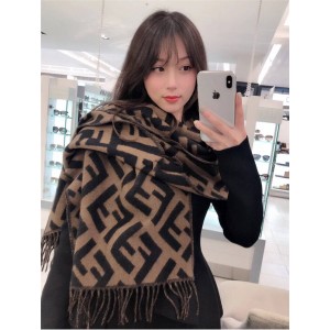 FENDI new tassel FF classic pattern cashmere scarf FXT260