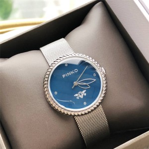 PINKO New Women's Watch Woven Strap Garland Bezel Quartz Watch