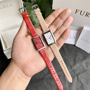 Furla elegant temperament business workplace small square quartz watch