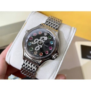 Fendi crazy carats ladies watch black disc quartz watch