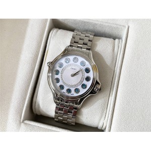 Fendi crazy carats ladies white disc quartz watch with gems