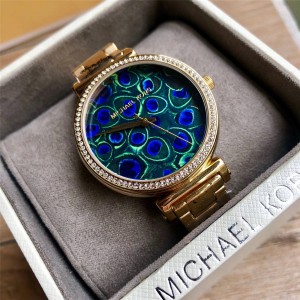 MICHAELKORS mk Sofie steel belt peacock quartz watch MK3946