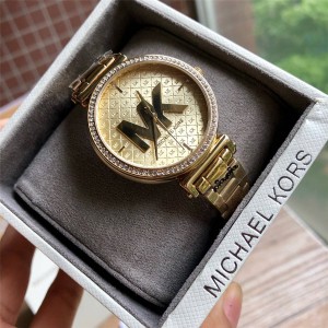 Michael Kors M diamond-studded rose gold ladies quartz watch MK4335