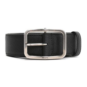 PRADA new men's leather cross stitch buckle belt 2CS0132