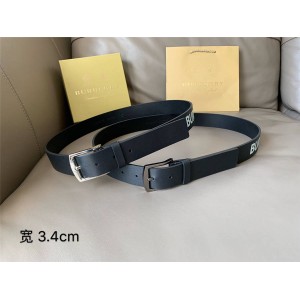 Burberry new belt leather LOGO letter print 3.4CM belt