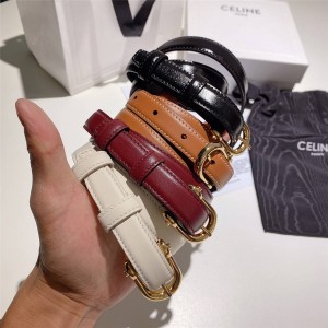 Celine smooth calf leather round belt elegant 1.8CM belt 45AIC3