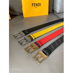 Fendi men's new double FF canvas double-sided 4CM belt