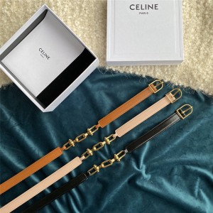 Celine fashion personality three-stage cowhide 2.5CM belt