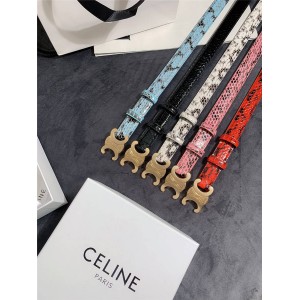 Celine women's new TRIOMPHE triumphal arch snakeskin belt