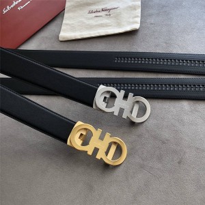 Ferragamo men's 3.5cm classic double loop automatic buckle belt