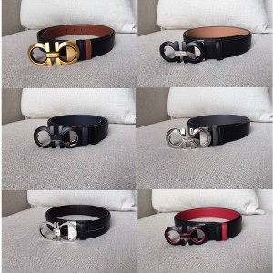 Ferragamo men's new double loop 3.5CM fashion belt