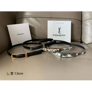 YSL Saint Laurent new lacquered python leather lock belt