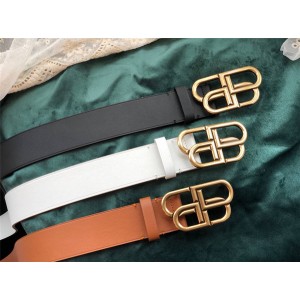 Balenciaga new leather retro hardware BB letter buckle belt