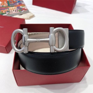 Ferragamo new retro buckle leather 35MM belt