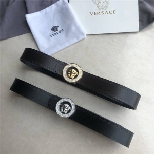 Versace new round Medusa diamond buckle 3.8CM belt