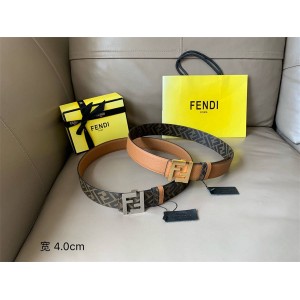 FENDI Men's FF Buckle Presbyopia Leather Belt 7C0424