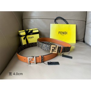 FENDI Cuoio Romano FF Pattern Belt 7C0424