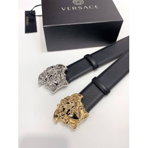 Versace Men's Classic Medusa Buckle Calfskin Belt