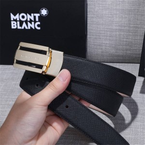 Montblanc Men's New Cross Pattern Leather 3.2CM Belt