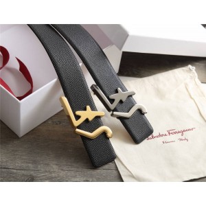 Ferragamo Men's New SF LOGO 3.5CM Belt 67A094