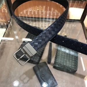 bottega veneta BV Men's New Calfskin Woven 3.5CM Belt