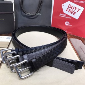 Bottega Veneta BV Men's Braided Leather Needle Buckle Belt