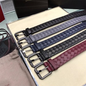 Bottega Veneta BV Men's Colorblock Braided Dress Belt