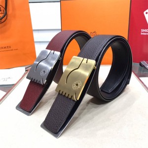 Hermes Buckle Reversible Leather Belt 38mm