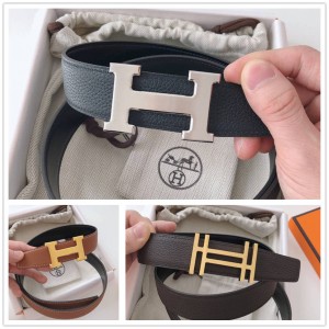 Hermes Men's H Martelee Belt Buckle & Reversible Leather Belt 32mm