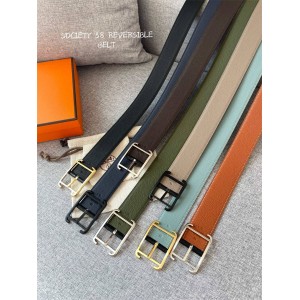 Hermes new men's pin buckle reversible leather belt