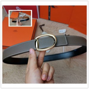 Hermes Men's Belt Reversible Leather Belt 32mm